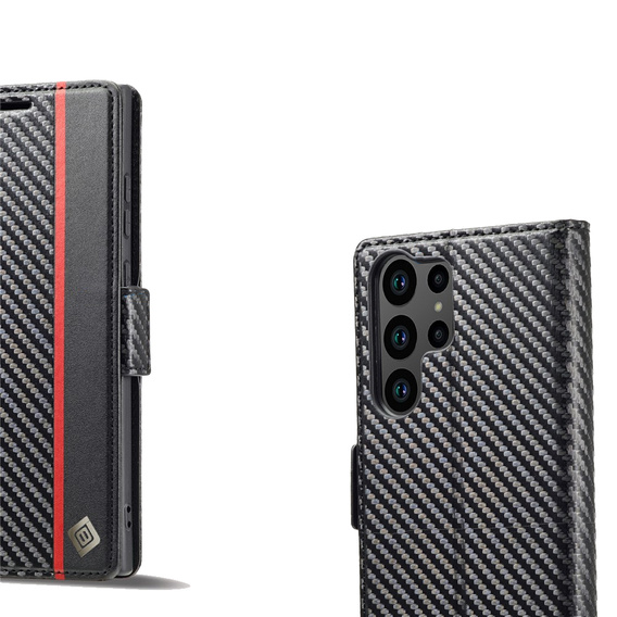 Etui z klapką do Samsung Galaxy S26 Ultra, Carbon LC.IMEEKE, czarne