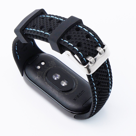 Pasek Silikonowy do Xiaomi Smart Band 10 / 9 / 8, Czarny / Niebieski