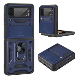 Etui pancerne do Samsung Galaxy Z Flip3 5G, CamShield Slide, niebieskie