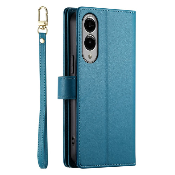 Etui z klapką do Samsung Galaxy S25 Edge, Wallet Zipper Pocket, niebieskie