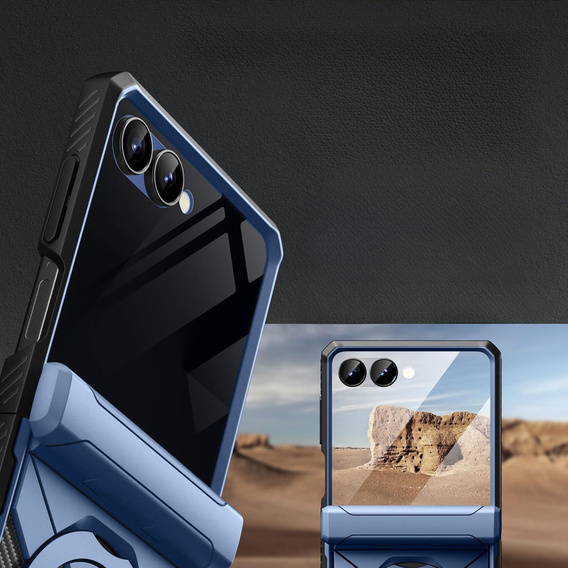 Etui do Samsung Galaxy Z Flip 7, Tongate MECH Magsafe, niebieskie