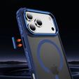 Etui pancerne do iPhone 17 Pro Max, Matt Case, do MagSafe, matowe z niebieską ramką