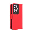 Etui z klapką do Oppo Reno 11F 5G, Card Slot, czerwone