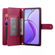 Etui z klapką do Realme 14 Pro+ 5G, Wallet Zipper Pocket, czerwone