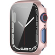 2w1 Etui + Szkło Hartowane do Apple Watch 7/8/9 41MM, Różowe złoto