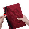 Etui do Samsung Galaxy Tab S10 Lite / S10 FE / S9 FE, Wallet Pen Slot, butterflies, Czerwone