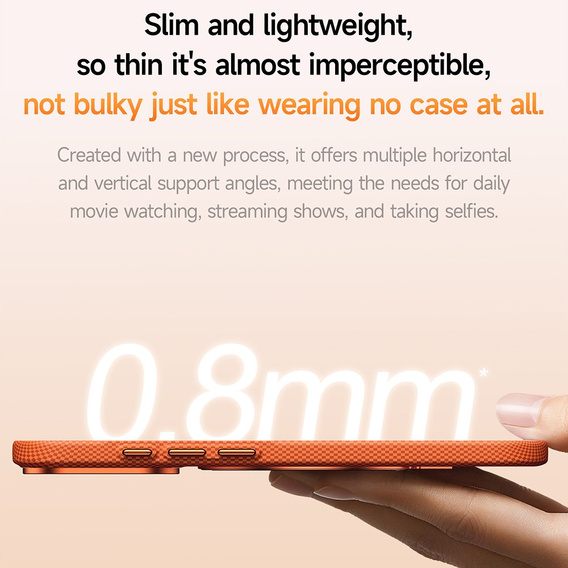 Etui SULADA do iPhone 17 Pro z MagSafe – pomarańczowe