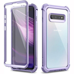 Etui do Samsung Galaxy S10 Plus, Dexnor Full Body Rugged, przezroczyste / fioletowe