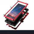 Etui pancerne do Samsung Galaxy S25 Ultra, R-JUST z podstawką pod obiektywami, czerwone