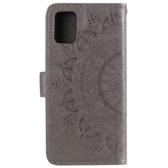 Etui z klapką do Oppo Reno6 5G, Mandala, szare