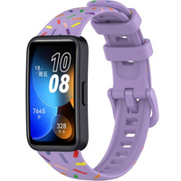 Pasek Silikonowy do Huawei Band 8 / Huawei Band 9 / Huawei Band 10, Fioletowy / Wielokolorowy