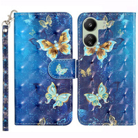 Etui z klapką do Xiaomi Redmi 13C / Poco C65, Wallet, Butterflies niebieskie