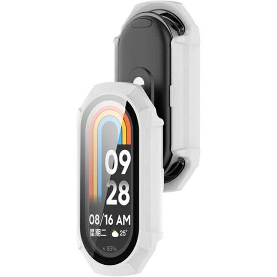 2w1 Etui + Szkło Hartowane do Xiaomi Smart Band 10 / 9 / 8, Białe