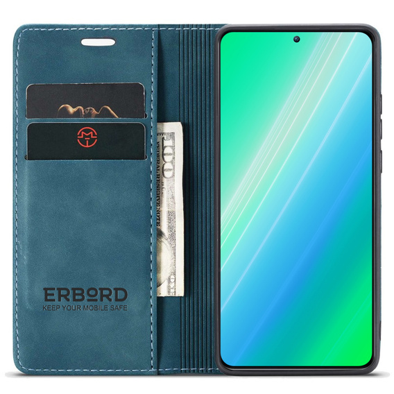 Etui do Samsung Galaxy A54, ERBORD Vintage portfel z klapką, niebieskie