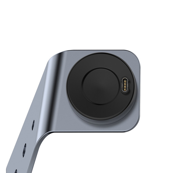 Aluminiowa Stacja Dokująca z kablem USB do zegarków Garmin, Szara