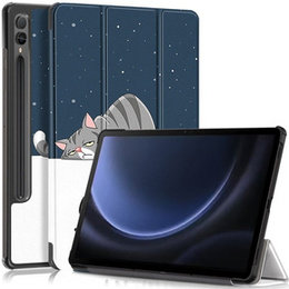 Etui do Samsung Galaxy Tab S9 FE+ Plus z miejscem na rysik, Śpiący kot