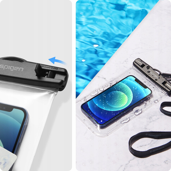 Wodoszczelne etui Spigen A601 Universal Waterproof Case 1-Pack, przezroczyste
