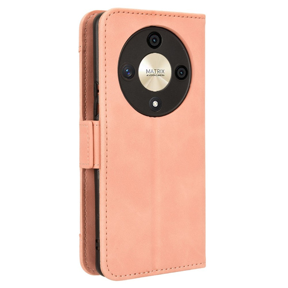 Etui z klapką do Honor Magic 6 Lite 5G, Card Slot, różowe