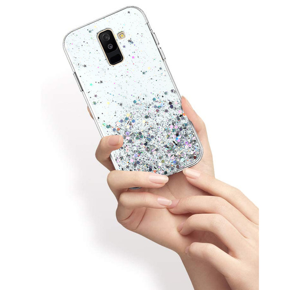 Etui do Samsung Galaxy A6 Plus 2018, Glittery, przezroczyste