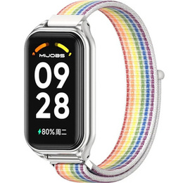 Pasek Nylonowy do Xiaomi Redmi Smart Band 2 / Xiaomi Smart Mi Band 8 Active, Tęczowy