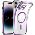 Zestaw Etui do iPhone 14 Pro, MagSafe Hybrid, fioletowe + Szkło