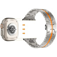 Bransoleta do Apple Watch 1/2/3/4/5/6/7/8/9/10/11/SE Ultra 1/2/3 42/44/45/46/49mm, Tytanowa/Pomarańczowa