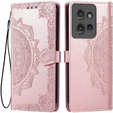 Etui z klapką do Motorola Edge 50 Neo, Mandala, różowe rose gold