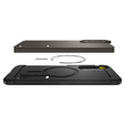 Etui Spigen do Samsung Galaxy S25 Edge, Tough Armor MagSafe, szare + Szkło Hartowane 9H