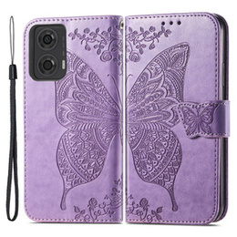 Etui z klapką do Motorola Moto G24 / G24 Power / G04, Butterfly, fioletowe