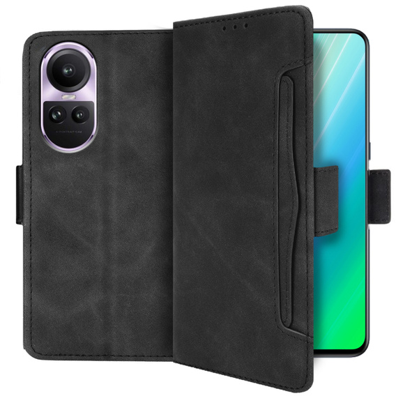 Etui z klapką do Oppo Reno 10 / 10 Pro, Card Slot, czarne