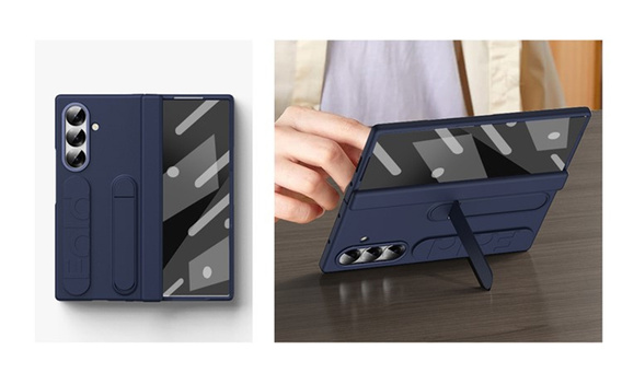 Etui z rączką i podstawką do Samsung Galaxy Z Fold7 – granatowe