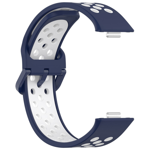 Pasek Silikonowy do Huawei Watch Fit 4 / 4 Pro / 3, Granatowy / Biały