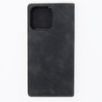 Etui do iPhone 15 Pro, ERBORD Vintage portfel z klapką, czarne