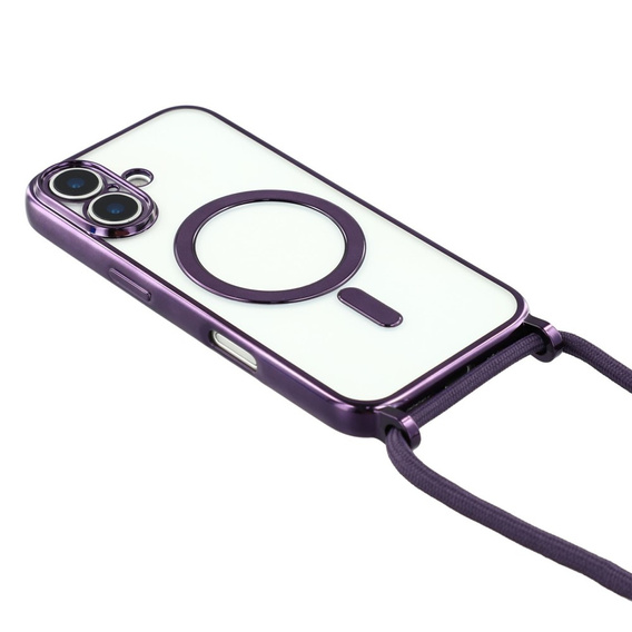 Etui do iPhone 17, Electro MagSafe, fioletowe + Smycz