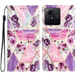 Etui z klapką do Xiaomi Redmi Note 12S, Wallet, Marble & Flowers różowe