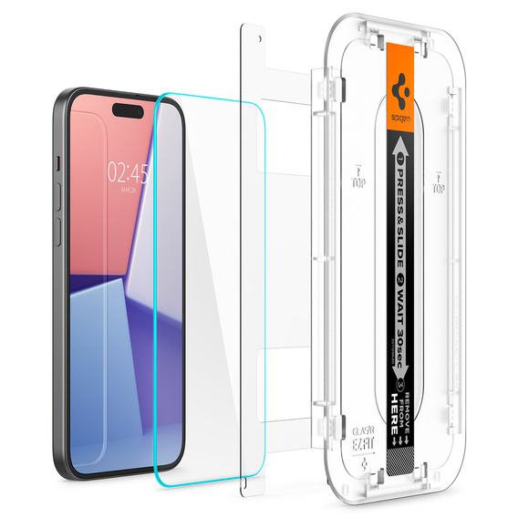 SPIGEN Szkło Hartowane do iPhone 15 Pro, Glas.TR EZ Fit