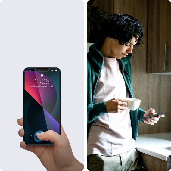 SPIGEN Szkło Hartowane Prywatyzujące do iPhone 16e / 13 / 13 Pro, Glas.TR Privacy