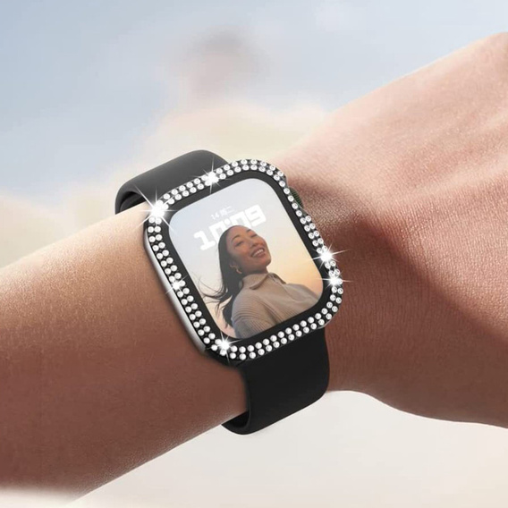 2w1 Etui + Szkło Hartowane do Apple Watch 7/8/9 45mm, Czarne