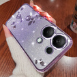 Etui do Xiaomi Redmi Note 13 Pro 4G / Xiaomi Redmi Note 14S / Xiaomi Poco M6 Pro 4G, Glitter Flower, fioletowe
