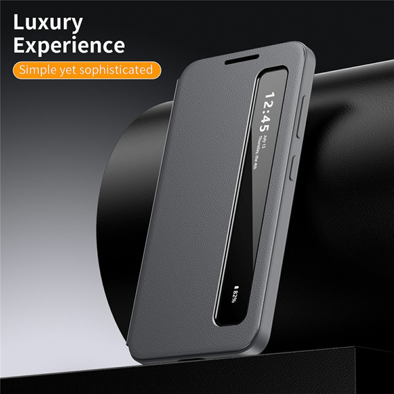 Etui do Samsung Galaxy S26 Ultra, Smart View Window Leather, szare