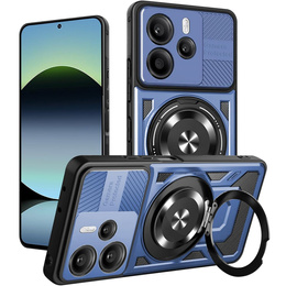 Etui Magnetyczne z Podstawką do Xiaomi Redmi Note 14 4G – Niebieskie