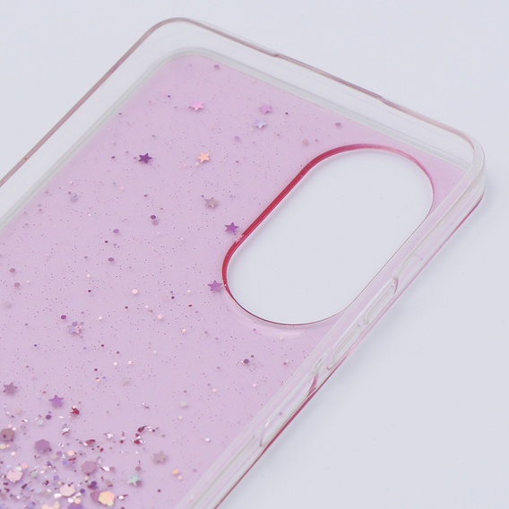 Etui do Oppo A58 4G, Glittery, różowe