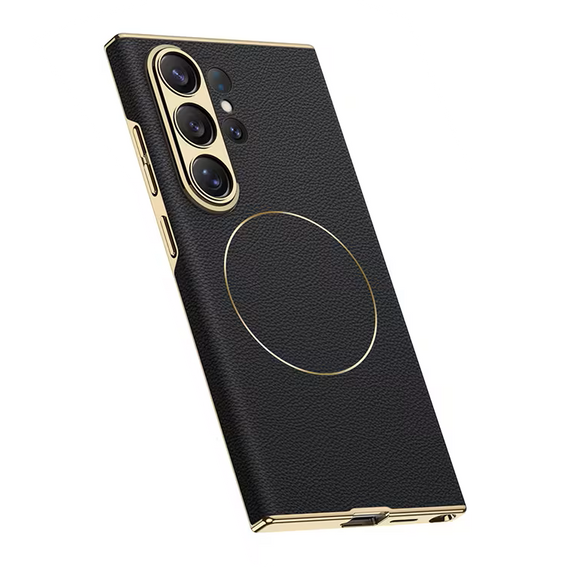 Etui do Samsung Galaxy S26 Ultra, GKK Nickel Ring Leather, czarne