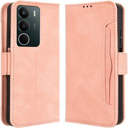 Etui z klapką do Realme C71, Card Slot, różowe