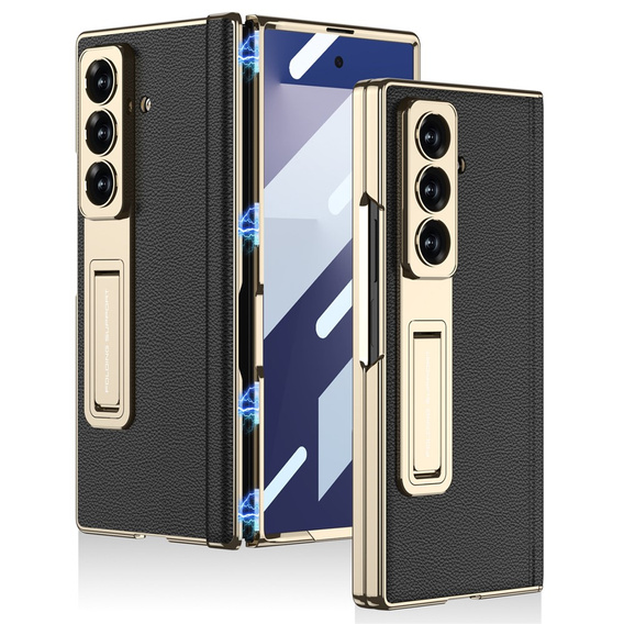 Czarno-złote etui GKK do Samsung Galaxy Z Fold7 5G ze szkłem na ekran zewnętrzny
