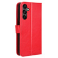 Etui z klapką do Samsung Galaxy M55 5G, Crazy Horse Wallet, czerwone