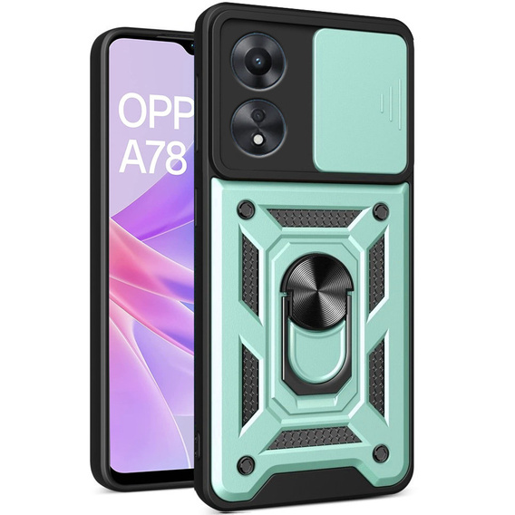 Etui pancerne do Oppo A78 5G, CamShield Slide, zielone