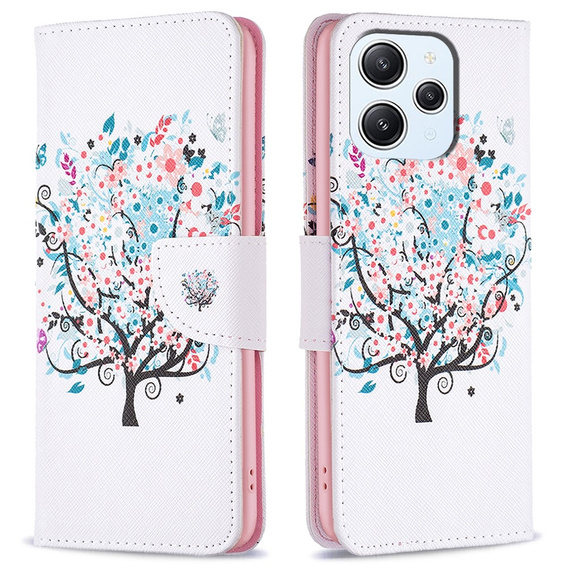 Etui z klapką do Xiaomi Redmi 12 4G, Wallet, Colorful Tree białe