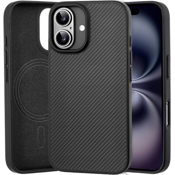 Etui do iPhone 16, Aramid Fiber Cover, czarne