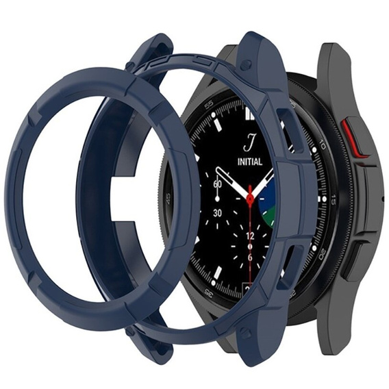 Etui z nakładką bezel ring do Samsung Galaxy Watch4 Classic 46mm, Granatowe